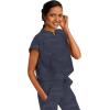 Healing Hands Scrub Top for Women Modern Fit Tee with 2 Pockets, Moisture Wicking, 360° Stretch and Quick Dry Fabric 2352(Pewter)