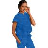Healing Hands Scrub Top for Women Modern Fit Tee with 2 Pockets, Moisture Wicking, 360° Stretch and Quick Dry Fabric 2352(Royal)