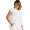 Healing Hands Scrub Top for Women Modern Fit Tee with 2 Pockets, Moisture Wicking, 360° Stretch and Quick Dry Fabric 2352(White)