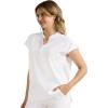Healing Hands Scrub Top for Women Modern Fit Tee with 2 Pockets, Moisture Wicking, 360° Stretch and Quick Dry Fabric 2352(White)