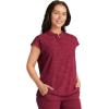 Healing Hands Scrub Top for Women Modern Fit Tee with 2 Pockets, Moisture Wicking, 360° Stretch and Quick Dry Fabric 2352(Wine)