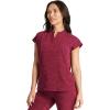 Healing Hands Scrub Top for Women Modern Fit Tee with 2 Pockets, Moisture Wicking, 360° Stretch and Quick Dry Fabric 2352(Wine)