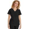 Healing Hands Scrubs for Women Jill Scrub Top V-Neck Modern Fit with 2 Patch Pockets and 2-Way Stretch Fabric 2320(Black)