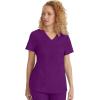 Healing Hands Scrubs for Women Jill Scrub Top V-Neck Modern Fit with 2 Patch Pockets and 2-Way Stretch Fabric 2320(Eggplant)
