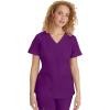 Healing Hands Scrubs for Women Jill Scrub Top V-Neck Modern Fit with 2 Patch Pockets and 2-Way Stretch Fabric 2320(Eggplant)