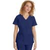 Healing Hands Scrubs for Women Jill Scrub Top V-Neck Modern Fit with 2 Patch Pockets and 2-Way Stretch Fabric 2320(Navy)