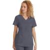 Healing Hands Scrubs for Women Jill Scrub Top V-Neck Modern Fit with 2 Patch Pockets and 2-Way Stretch Fabric 2320(Pewter)