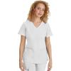 Healing Hands Scrubs for Women Jill Scrub Top V-Neck Modern Fit with 2 Patch Pockets and 2-Way Stretch Fabric 2320(White)