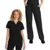 Healing Hands Scrub Set For Women with 5 Pockets, V-Neck Scrub Top 2278, and Taylor Pants 9095 with 2-Way Stretch Technology(Black)