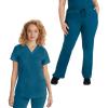 Healing Hands Scrub Set For Women with 5 Pockets, V-Neck Scrub Top 2278, and Taylor Pants 9095 with 2-Way Stretch Technology(Caribbean)