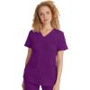 Healing Hands Scrubs for Women Jill Scrub Top V-Neck Modern Fit with 2 Patch Pockets and 2-Way Stretch Fabric 2320(Eggplant)