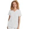 Healing Hands Scrubs for Women Jill Scrub Top V-Neck Modern Fit with 2 Patch Pockets and 2-Way Stretch Fabric 2320(White)