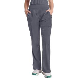 Healing Hands Scrub Pants for Women – Purple Label Bootcut Yoga Pants with 8 Pockets & Knit Waistband – HH002(Pewter)