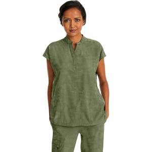 Healing Hands Scrub Top for Women Modern Fit Tee with 2 Pockets, Moisture Wicking, 360° Stretch and Quick Dry Fabric 2352(Olive)
