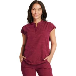 Healing Hands Scrub Top for Women Modern Fit Tee with 2 Pockets, Moisture Wicking, 360° Stretch and Quick Dry Fabric 2352(Wine)