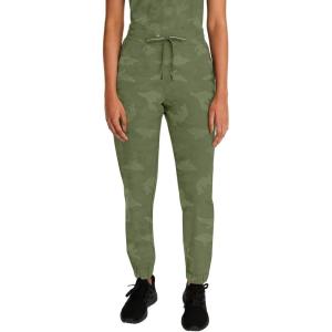 Healing Hands Scrubs for Women Jogger Camo Pant Tate 5 Pockets Moisture Wicking, Easy Care, 360° Stretch, Quick Dry – 9350(Olive)