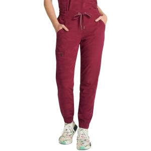 Healing Hands Scrubs for Women Jogger Camo Pant Tate 5 Pockets Moisture Wicking, Easy Care, 360° Stretch, Quick Dry – 9350(Wine)