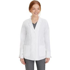 Healing Hands Womens Lab Coat 4 Pocket Full Sleeve Mid Length 5064 Felicity The White Coat Minimalist Collection(White)