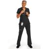 Healing Hands Scrubs top for Women 3 Pocket Zipper Y-Neck Women’s Scrub Top Light Breathable Stretch Fabric 2254 Sonia HH360(Black)