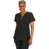 Healing Hands Scrubs top for Women 3 Pocket Zipper Y-Neck Women’s Scrub Top Light Breathable Stretch Fabric 2254 Sonia HH360(Black)