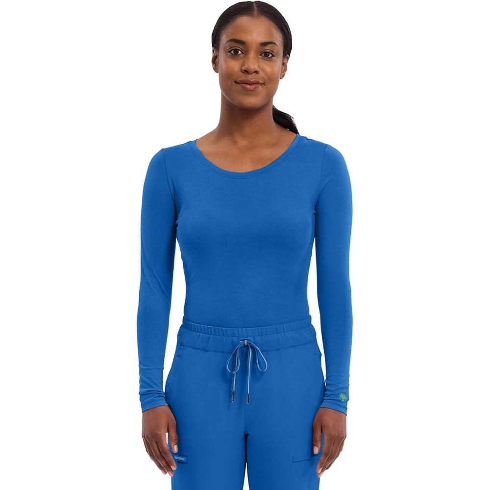 image:imageHealing Hands Womens Underscrub Soft Knit Melissa Longsleeve Scrub Tee with Breathable amp Easy Care Fabric 5047Royal