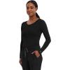 Healing Hands Women’s Underscrub Soft Knit Melissa Longsleeve Scrub Tee with Breathable & Easy Care Fabric 5047(Black / White / Navy – 3 Pack)