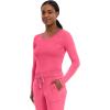 Healing Hands Women’s Underscrub Soft Knit Melissa Longsleeve Scrub Tee with Breathable & Easy Care Fabric 5047(Carnation Pink – 2 Pack)