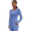 Healing Hands Women’s Underscrub Soft Knit Melissa Longsleeve Scrub Tee with Breathable & Easy Care Fabric 5047(Ceil – 2 Pack)