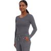Healing Hands Women’s Underscrub Soft Knit Melissa Longsleeve Scrub Tee with Breathable & Easy Care Fabric 5047(Pewter – 2 Pack)