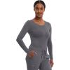 Healing Hands Women’s Underscrub Soft Knit Melissa Longsleeve Scrub Tee with Breathable & Easy Care Fabric 5047(Pewter – 2 Pack)