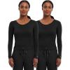 Healing Hands Women’s Underscrub Soft Knit Melissa Longsleeve Scrub Tee with Breathable & Easy Care Fabric 5047(Black – 2 Pack)
