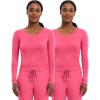 Healing Hands Women’s Underscrub Soft Knit Melissa Longsleeve Scrub Tee with Breathable & Easy Care Fabric 5047(Carnation Pink – 2 Pack)