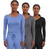 Healing Hands Women’s Underscrub Soft Knit Melissa Longsleeve Scrub Tee with Breathable & Easy Care Fabric 5047(Ceil / Pewter / Black – 3 Pack)