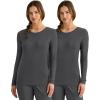 Healing Hands Women’s Underscrub Soft Knit Melissa Longsleeve Scrub Tee with Breathable & Easy Care Fabric 5047(Charcoal – 2 Pack)