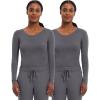Healing Hands Women’s Underscrub Soft Knit Melissa Longsleeve Scrub Tee with Breathable & Easy Care Fabric 5047(Pewter – 2 Pack)