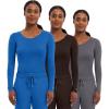 Healing Hands Women’s Underscrub Soft Knit Melissa Longsleeve Scrub Tee with Breathable & Easy Care Fabric 5047(Royal / Black / Pewter – 3 Pack)