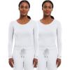 Healing Hands Women’s Underscrub Soft Knit Melissa Longsleeve Scrub Tee with Breathable & Easy Care Fabric 5047(White – 2 Pack)