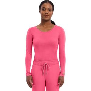 Healing Hands Women’s Underscrub Soft Knit Melissa Longsleeve Scrub Tee with Breathable & Easy Care Fabric 5047(Carnation Pink)