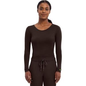 Healing Hands Women’s Underscrub Soft Knit Melissa Longsleeve Scrub Tee with Breathable & Easy Care Fabric 5047(Dark Chocolate)